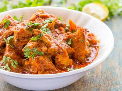 Spicy chicken tikka masala- popular Indian chicken dish.